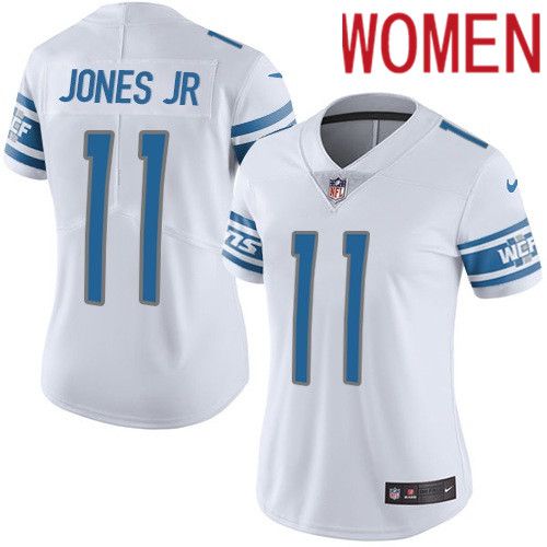 Women Detroit Lions #11 Marvin Jones Jr Nike White Vapor Limited NFL Jersey->women nfl jersey->Women Jersey